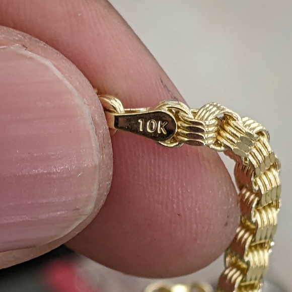 10kt Real Gold Byzantine Box Style Chain 3.3 MM 22 Inches - Picture 9 of 10